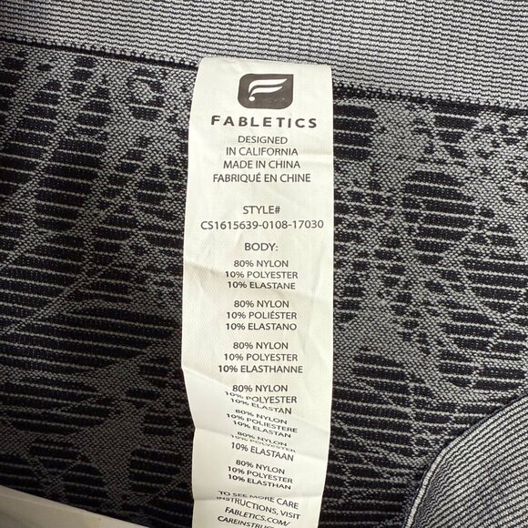 Fabletics Sebastian Womens Size S Gray Black Floral Mid-Calf Capri Leggings - Picture 4 of 11